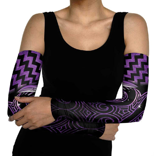 Purple Matariki New Zealand Arm Sleeves Maori Poutama Galaxy Vibes - Aussie Hoodie