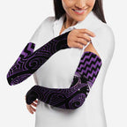 Purple Matariki New Zealand Arm Sleeves Maori Poutama Galaxy Vibes - Aussie Hoodie
