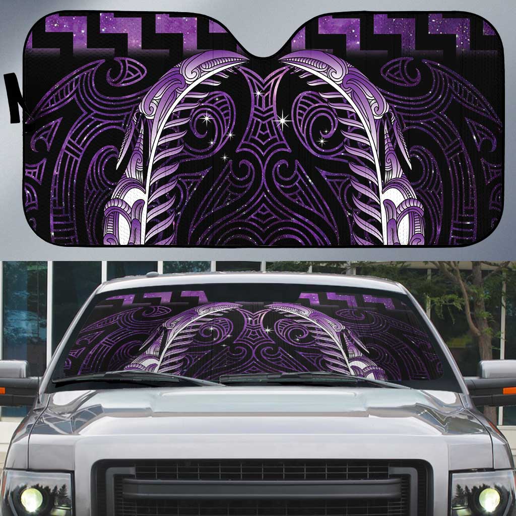 Purple Matariki New Zealand Auto Sun Shade Maori Poutama Galaxy Vibes - Aussie Hoodie