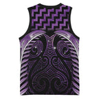 Purple Matariki New Zealand Basketball Jersey Maori Poutama Galaxy Vibes - Aussie Hoodie