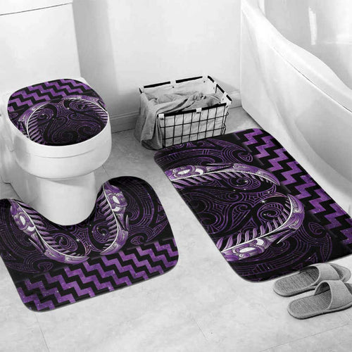Purple Matariki New Zealand Bathroom Set Maori Poutama Galaxy Vibes - Aussie Hoodie
