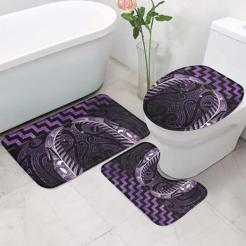 Purple Matariki New Zealand Bathroom Set Maori Poutama Galaxy Vibes - Aussie Hoodie