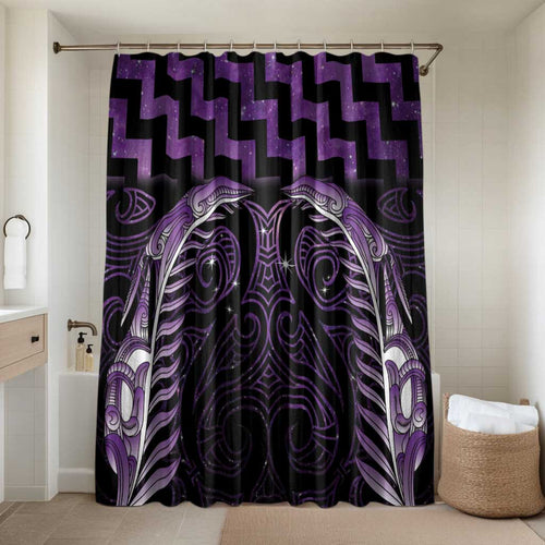 Purple Matariki New Zealand Bathroom Set Maori Poutama Galaxy Vibes - Aussie Hoodie
