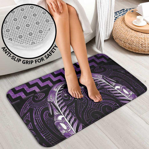 Purple Matariki New Zealand Bathroom Set Maori Poutama Galaxy Vibes - Aussie Hoodie