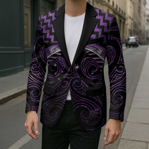 Purple Matariki New Zealand Blazer Maori Poutama Galaxy Vibes - Aussie Hoodie