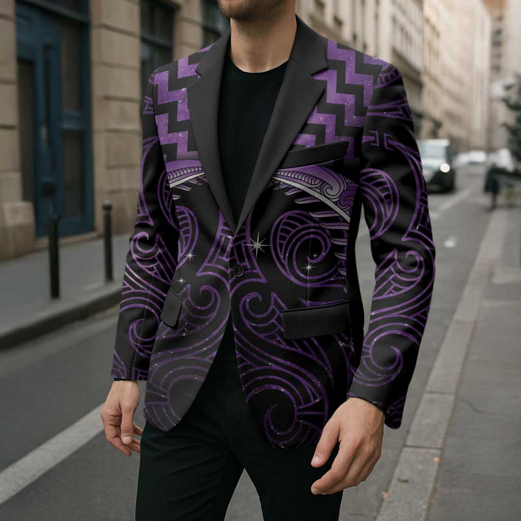 Purple Matariki New Zealand Blazer Maori Poutama Galaxy Vibes - Aussie Hoodie