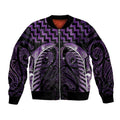 Purple Matariki New Zealand Bomber Jacket Maori Poutama Galaxy Vibes
