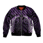 Purple Matariki New Zealand Bomber Jacket Maori Poutama Galaxy Vibes