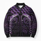 Purple Matariki New Zealand Bomber Puffer Jacket Maori Poutama Galaxy Vibes - Aussie Hoodie