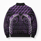 Purple Matariki New Zealand Bomber Puffer Jacket Maori Poutama Galaxy Vibes - Aussie Hoodie