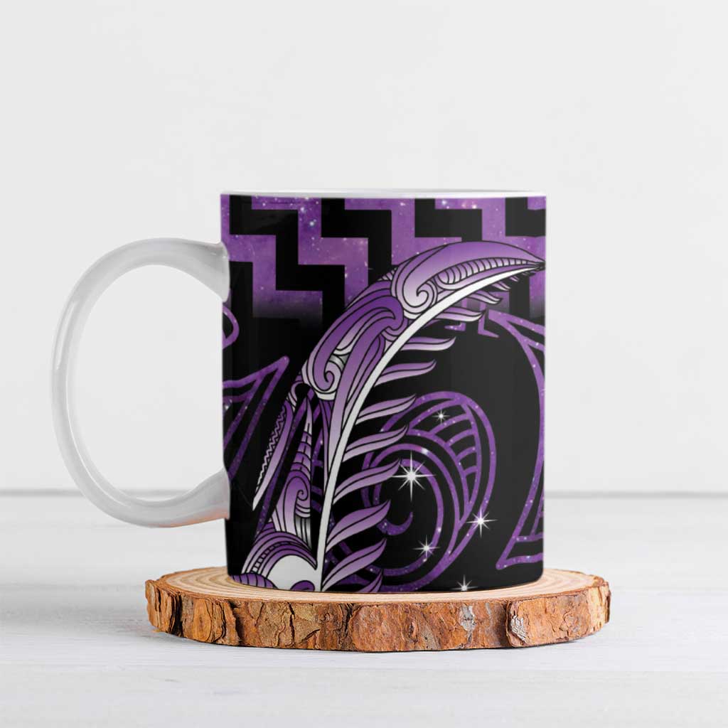 Purple Matariki New Zealand Ceramic Mug Maori Poutama Galaxy Vibes - Aussie Hoodie
