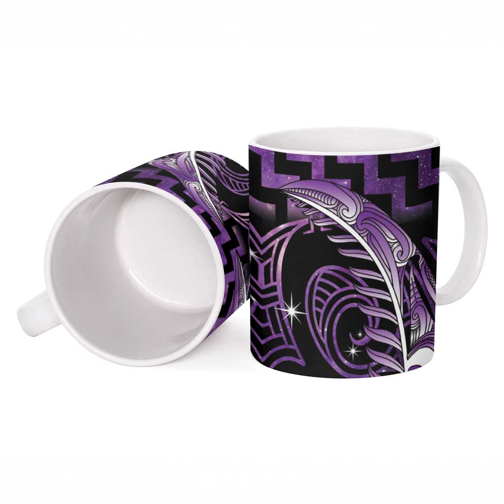 Purple Matariki New Zealand Ceramic Mug Maori Poutama Galaxy Vibes - Aussie Hoodie