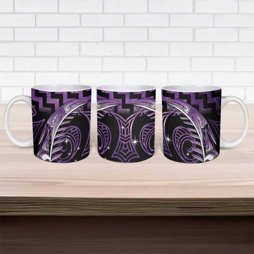 Purple Matariki New Zealand Ceramic Mug Maori Poutama Galaxy Vibes - Aussie Hoodie
