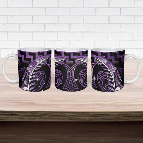 Purple Matariki New Zealand Ceramic Mug Maori Poutama Galaxy Vibes - Aussie Hoodie