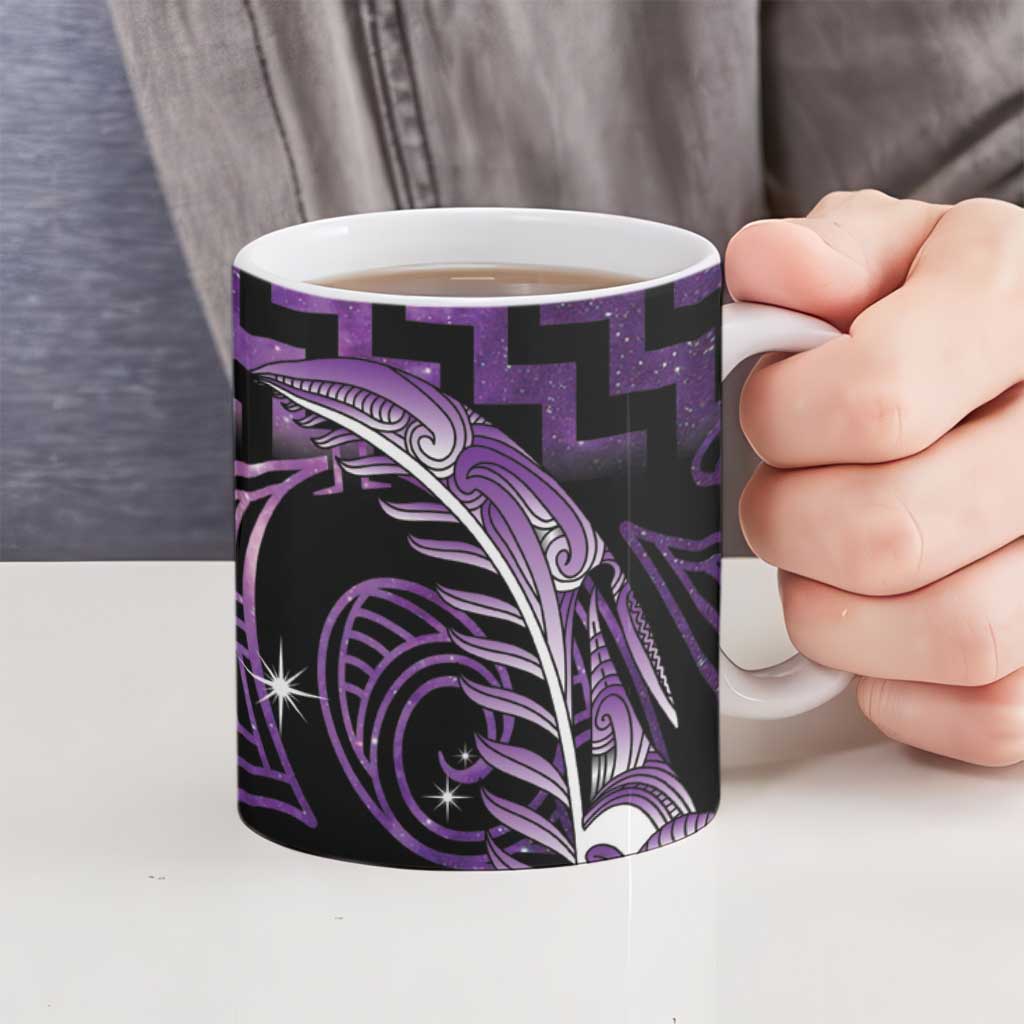 Purple Matariki New Zealand Ceramic Mug Maori Poutama Galaxy Vibes - Aussie Hoodie