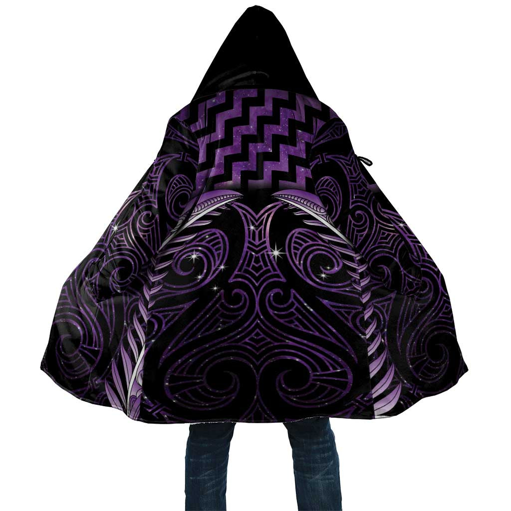 Purple Matariki New Zealand Cloak Maori Poutama Galaxy Vibes - Aussie Hoodie