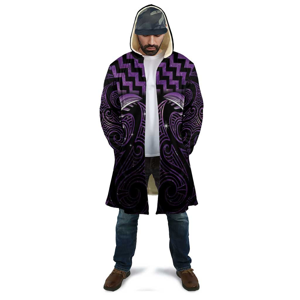 Purple Matariki New Zealand Cloak Maori Poutama Galaxy Vibes - Aussie Hoodie
