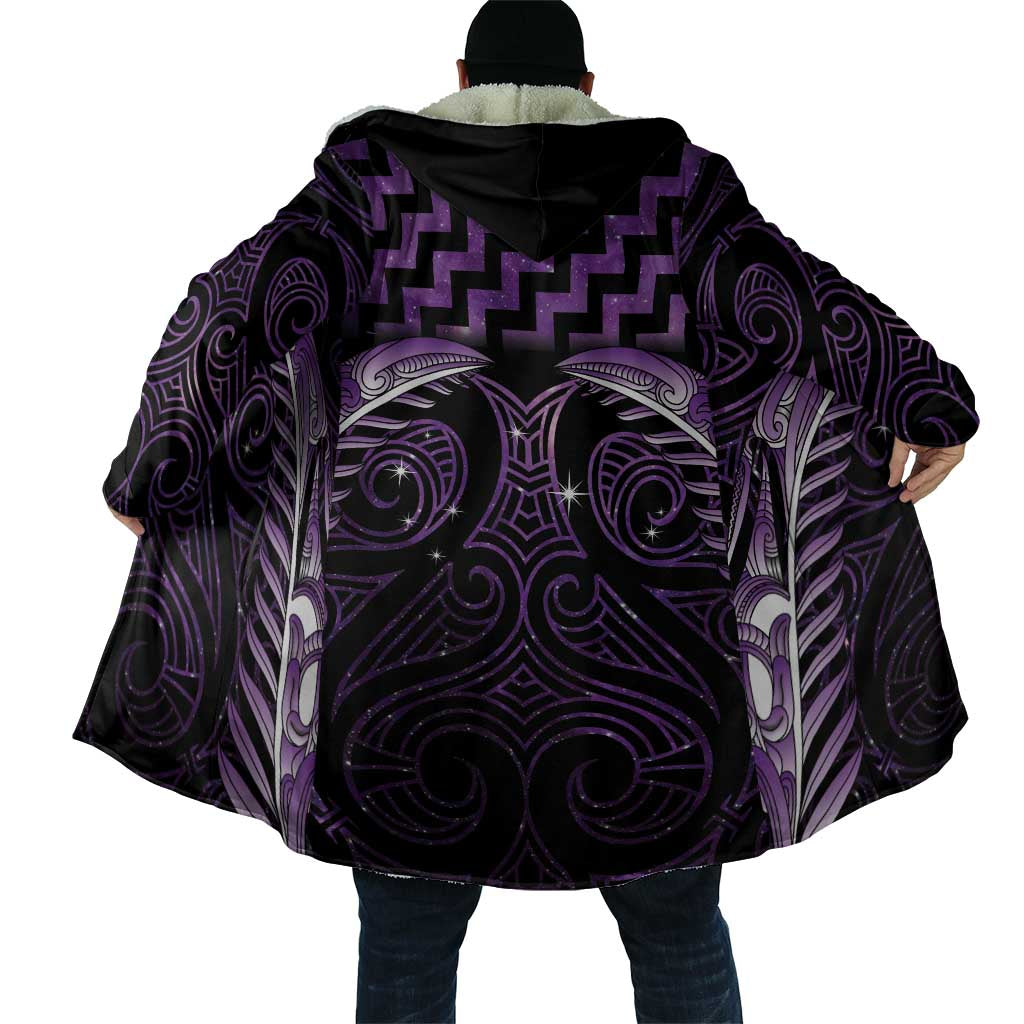 Purple Matariki New Zealand Cloak Maori Poutama Galaxy Vibes - Aussie Hoodie
