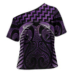 Purple Matariki New Zealand Cross Shoulder Shirt Maori Poutama Galaxy Vibes - Aussie Hoodie