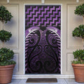 Purple Matariki New Zealand Door Cover Maori Poutama Galaxy Vibes - Aussie Hoodie