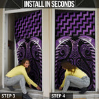 Purple Matariki New Zealand Door Cover Maori Poutama Galaxy Vibes - Aussie Hoodie