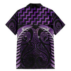 Purple Matariki New Zealand Family Matching Mermaid Dress and Hawaiian Shirt Maori Poutama Galaxy Vibes