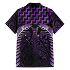 Purple Matariki New Zealand Family Matching Tank Maxi Dress and Hawaiian Shirt Maori Poutama Galaxy Vibes