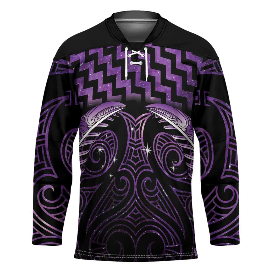 Purple Matariki New Zealand Hockey Jersey Maori Poutama Galaxy Vibes - Aussie Hoodie