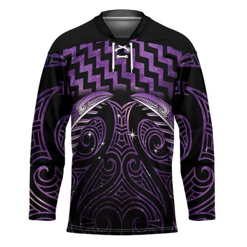 Purple Matariki New Zealand Hockey Jersey Maori Poutama Galaxy Vibes - Aussie Hoodie