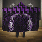 Purple Matariki New Zealand Hooded Blanket Maori Poutama Galaxy Vibes