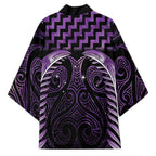 Purple Matariki New Zealand Kimono Maori Poutama Galaxy Vibes - Aussie Hoodie
