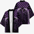 Purple Matariki New Zealand Kimono Maori Poutama Galaxy Vibes - Aussie Hoodie