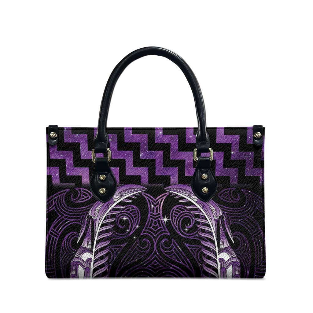 Purple Matariki New Zealand Leather Bag Maori Poutama Galaxy Vibes - Aussie Hoodie
