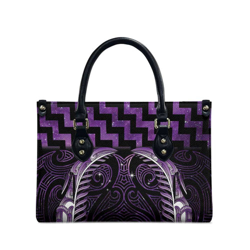 Purple Matariki New Zealand Leather Bag Maori Poutama Galaxy Vibes - Aussie Hoodie