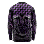 Purple Matariki New Zealand Long Sleeve Shirt Maori Poutama Galaxy Vibes