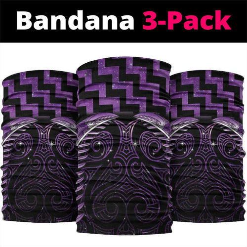 Purple Matariki New Zealand Neck Gaiter Maori Poutama Galaxy Vibes - Aussie Hoodie