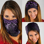 Purple Matariki New Zealand Neck Gaiter Maori Poutama Galaxy Vibes - Aussie Hoodie