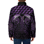 Purple Matariki New Zealand Padded Jacket Maori Poutama Galaxy Vibes - Aussie Hoodie