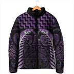Purple Matariki New Zealand Padded Jacket Maori Poutama Galaxy Vibes - Aussie Hoodie