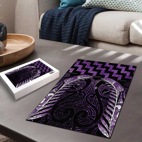 Purple Matariki New Zealand Puzzle Maori Poutama Galaxy Vibes - Aussie Hoodie