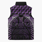 Purple Matariki New Zealand Sleeveless Puffer Jacket Maori Poutama Galaxy Vibes - Aussie Hoodie
