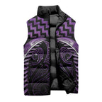 Purple Matariki New Zealand Sleeveless Puffer Jacket Maori Poutama Galaxy Vibes - Aussie Hoodie