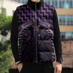Purple Matariki New Zealand Sleeveless Puffer Jacket Maori Poutama Galaxy Vibes - Aussie Hoodie