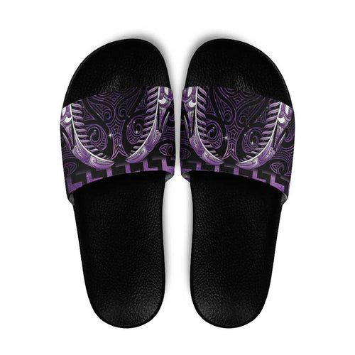 Purple Matariki New Zealand Slide Sandals Maori Poutama Galaxy Vibes - Aussie Hoodie