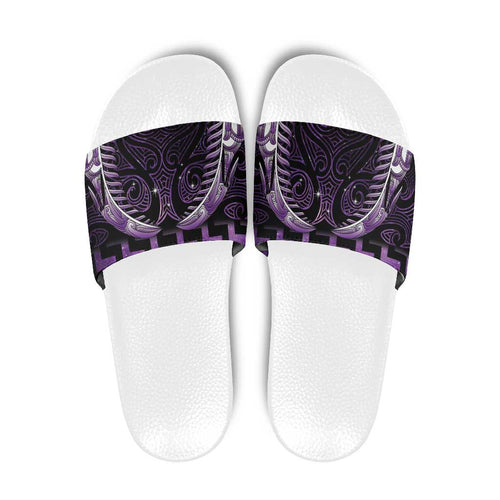 Purple Matariki New Zealand Slide Sandals Maori Poutama Galaxy Vibes - Aussie Hoodie