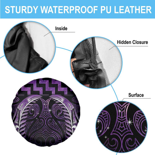 Purple Matariki New Zealand Spare Tire Cover Maori Poutama Galaxy Vibes