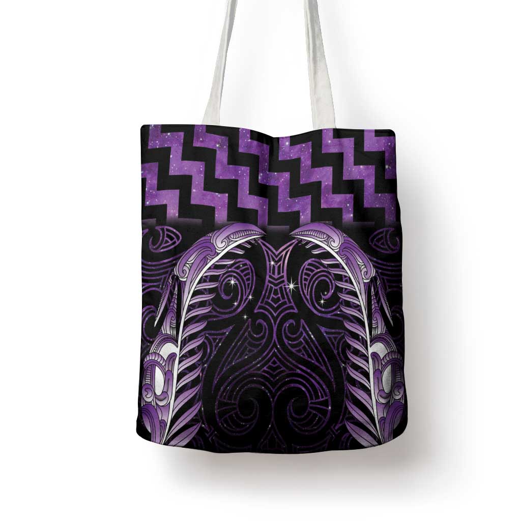 Purple Matariki New Zealand Tote Bag Maori Poutama Galaxy Vibes - Aussie Hoodie