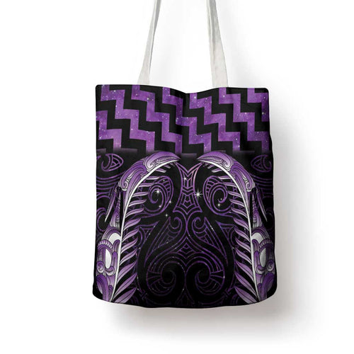 Purple Matariki New Zealand Tote Bag Maori Poutama Galaxy Vibes - Aussie Hoodie