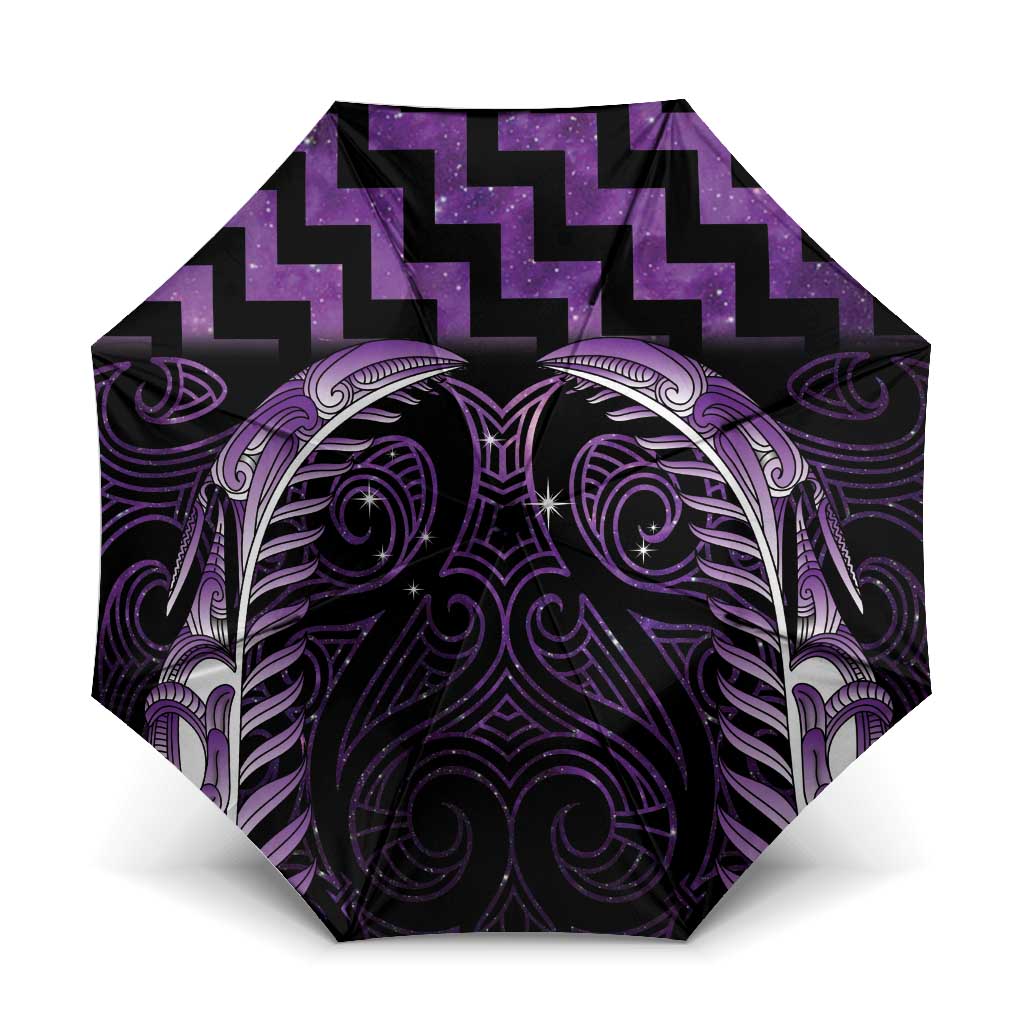 Purple Matariki New Zealand Umbrella Maori Poutama Galaxy Vibes - Aussie Hoodie