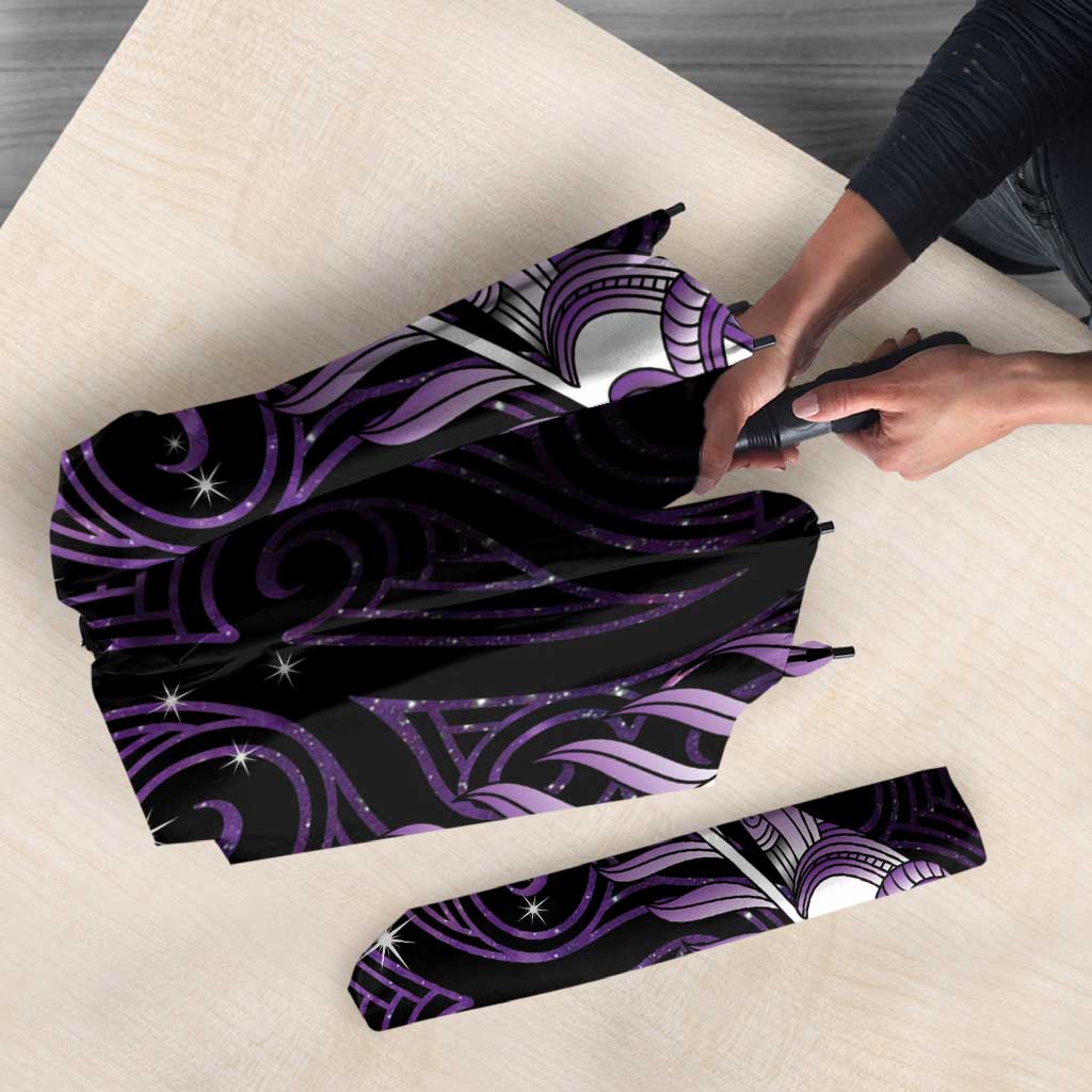 Purple Matariki New Zealand Umbrella Maori Poutama Galaxy Vibes - Aussie Hoodie
